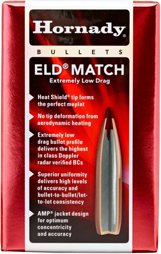 HORNADY BULLETS 6.5MM .264 - 100GR ELD-MATCH 100CT 25BX/CS