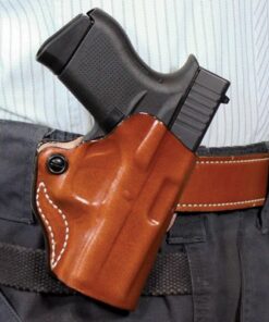 DESANTIS MINI SCABBARD HOLSTER - RH OWB LEATHER SHIELD 9/40 TAN