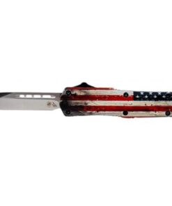 Templar Knife OTF Small Knife 2-1/4" Tanto Blade Wood US Flag