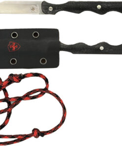 TEMPLAR KNIFE NECK KNIFE 2.46" - BLK W/RED POWDER D2 SLVR TANTO