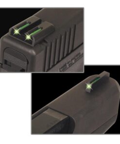 Truglo TFO Tritium/Fiber-Optic Day/Night Sights Fits Glock 17 / 17L 19 22 23 24 26 27 33 34 35 38 and 39 - Front Green/Rear Green
