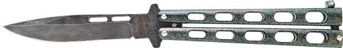 BEAR & SON BUTTERFLY KNIFE - 3.38" GALAXY DAMASCUS