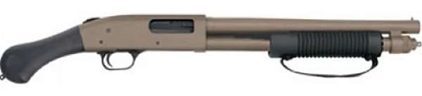 MOSSBERG 590 SHOCKWAVE SGP 12GA 14.375" BS BBL CYL FDE CERAKOTE W/ BLACK RAPTOR GRIP 6/RD