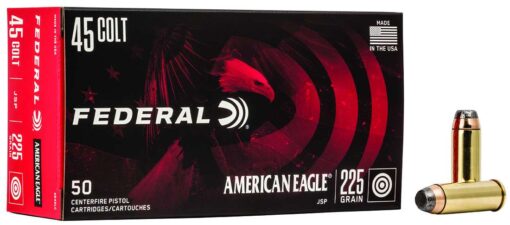 FEDERAL AMERICAN EAGLE AMO 45 COLT 225GR JSP 50RD (20 BOX CASE)