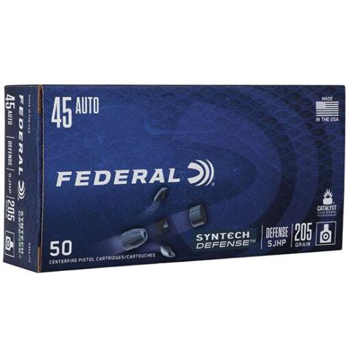 FEDERAL SYNTECH DEFENSE AMO 45 AUTO 205GR SJHP 50RD (10 BOX CASE)