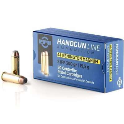 PPU PISTOL AMO 44 REM MAG 300 GR SJFP 50RD (10 BOX CASE)