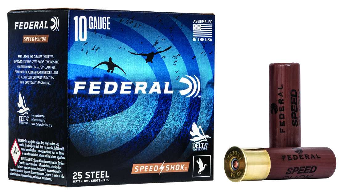FEDERAL SPEED SHOK STEEL AMO HEAVY HIGH VEL 10GA #BB 3-1/2IN 1-1/2 OZ 25RD (10 BOX CASE)