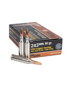 Sig Sauer Elite Copper Hunting Rifle Ammunition .243 Win 80gr HP 3425 fps 20/ct