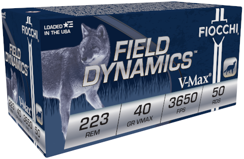 FIOCCHI AMO 223 REM 40 GR VMAX 50-RD ( 20 BOXES PER CASE )