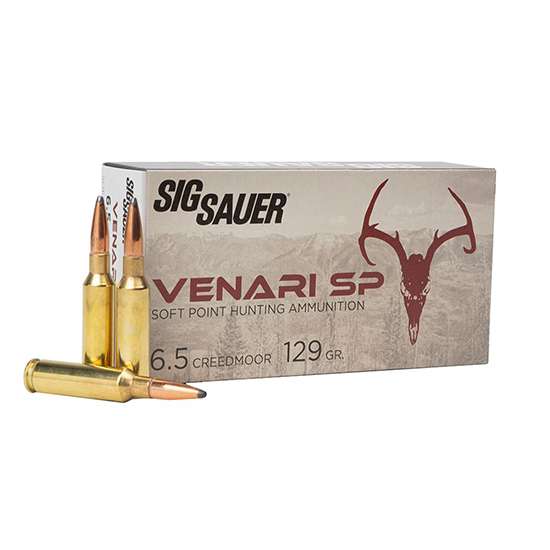 SIG SAUER VENARI AMO 6.5 CREEDMOOR 129GR SOFTPOINT 20RD BOX (10 PER CASE)