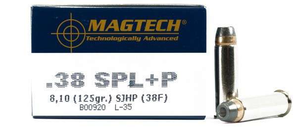 MAGTECH AMO 38 SPECIAL +P 125GR SJHP 50-RD ( 20 BOXES PER CASE )
