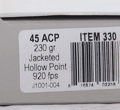UNDERWOOD 45 ACP 230GR JHP