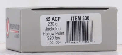 UNDERWOOD 45 ACP 230GR JHP