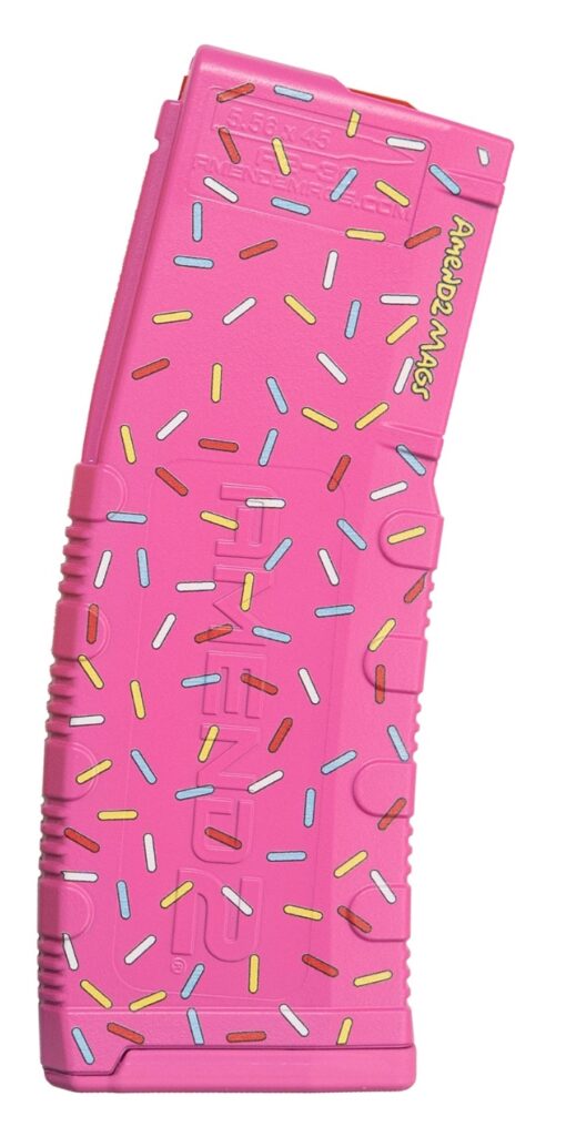 AMEND2 M2 5.56MM 30RD AR15 WITH RED FOLLOWER SPRINKLES PINK POLYMER MAGAZINE ( 50 PER CASE )