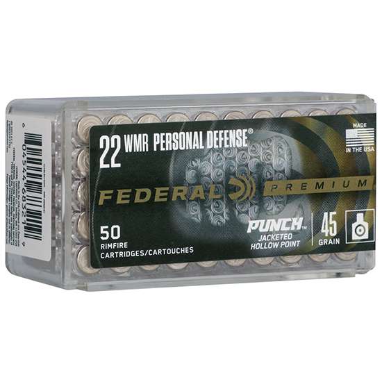 FEDERAL PREMIUM PUNCH AMO 22 MAG 45GR JHP 50RD (60 BOX CASE)