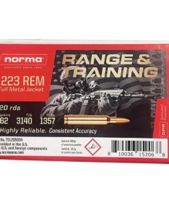 Norma Range & Training Rifle Ammunition .223 Rem 62gr FMJ 3140 fps 20/ct
