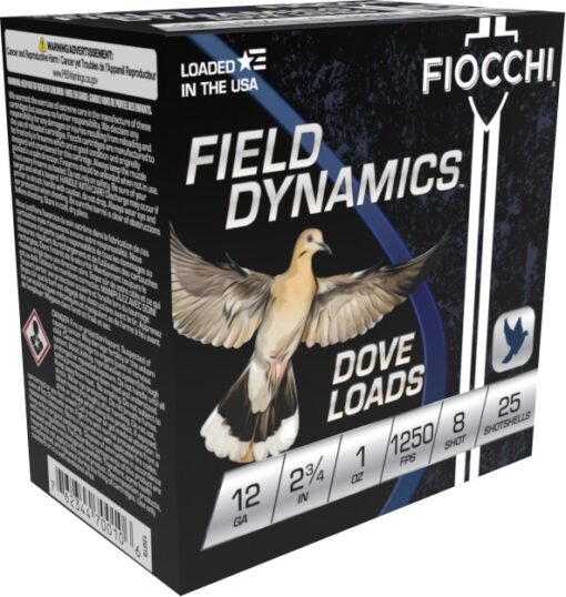 FIOCCHI DOVE&QUAIL AMO 12GA 2.75 IN 1 OZ #8 1250FPS 25-RD ( 10 BOXES PER CASE )