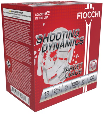 FIOCCHI SHOOTING DYNAMICS AMO 12GA 2.75 IN 7/8 OZ #8 1350FPS 25-RD (10 BOXES PER CASE)