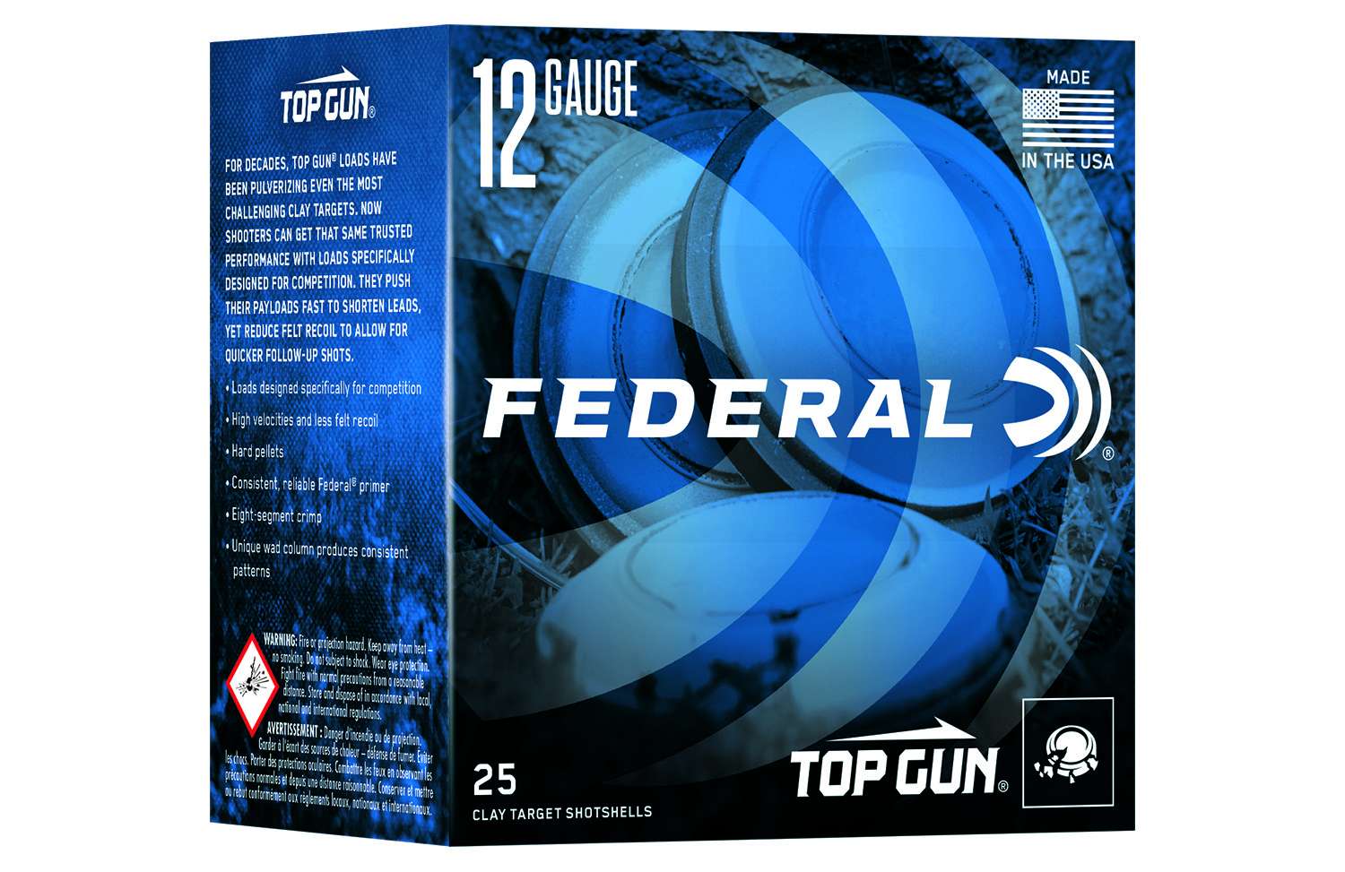 FEDERAL TOP GUN SPORTING AMO12GA 2 3/4" 1OZ #8 1250 FPS 25RD (10 BOX CASE)