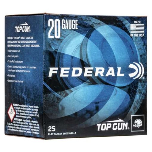FEDERAL TOP GUN AMO 20GA #9 2-3/4" 2.5 DR 7/8 OZ 1210 FPS 25RD (10 BOX CASE)