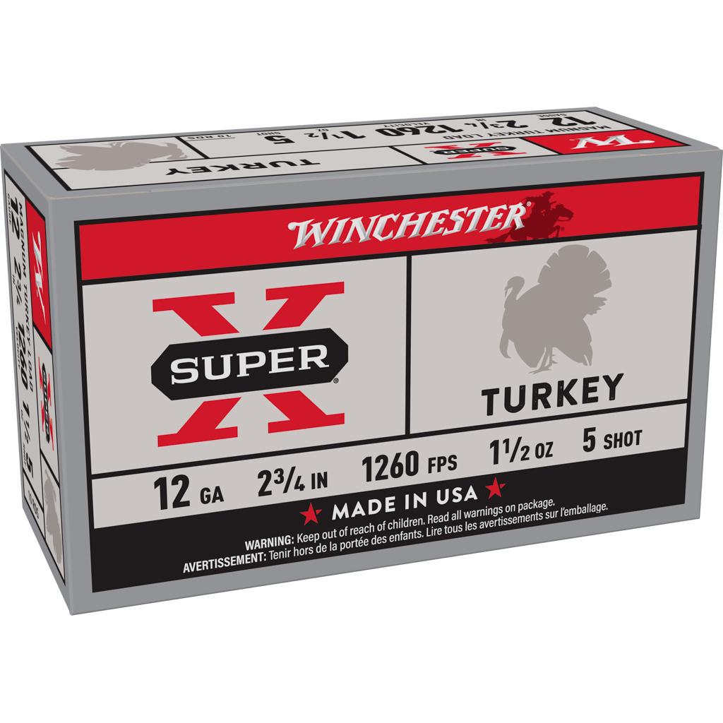 Winchester Super-X Turkey Shotshells 12 ga 2-3/4" 1-1/2 oz 1260 fps #5 10/ct 1 Winchester Super-X Turkey Shotshells 12 ga 2-3/4" 1-1/2 oz 1260 fps #5 10/ct