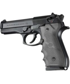 Hogue Rubber Handgun Grips with Finger Grooves Slate Grey for Beretta 92/96