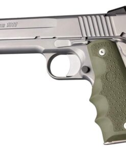 Hogue 1911 Govt. Model Grip with Finger Grooves - OD Green Rubber