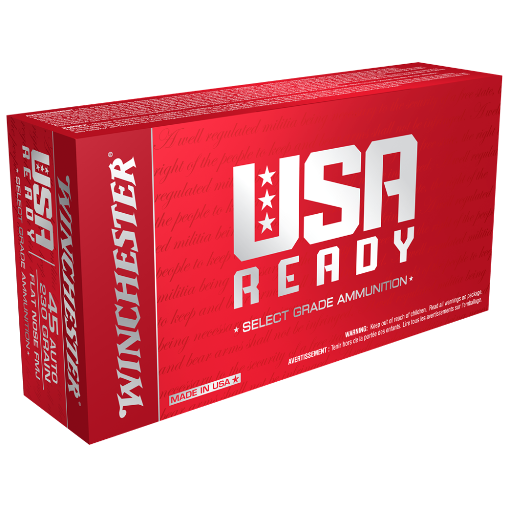 Winchester USA Ready Handgun Ammunition .45 Auto 230 gr. FMJ-FN 880 fps 50/ct