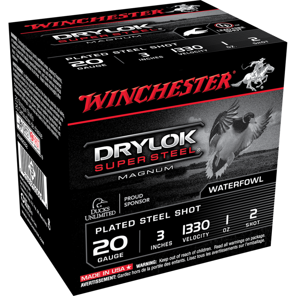 Winchester Super-X Drylok Super Steel Shotshells 20 ga 3" 1 oz 1330 fps #2 25/ct 1 Winchester Super-X Drylok Super Steel Shotshells 20 ga 3" 1 oz 1330 fps #2 25/ct