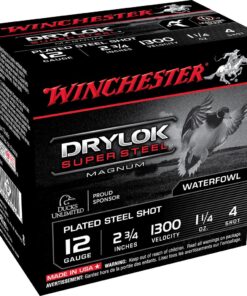 Winchester Super-X Drylok Super Steel Shotshells 12ga 2-3/4" 1-1/4oz 1300 fps #4 25/ct