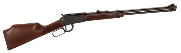 HENRY VARMINT EXPRESS  LEVER ACTION RIFLE RIL 17 HMR 19.25  IN BBL BLUE/ WALNUT 11 RD