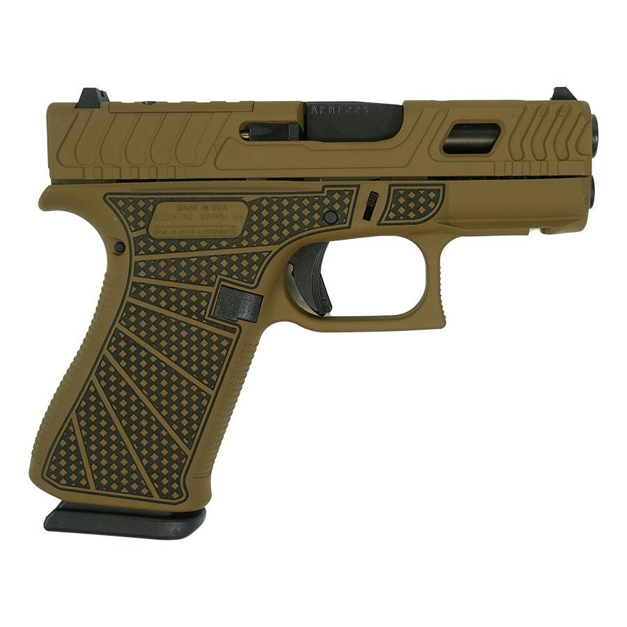 Glock 43X "Jimbo Ripple Stipple" FDE Optic Cut Handgun 9mm Luger 10rd Magazines(2) 3.4" Barrel Accessory Rail USA Made - Glock