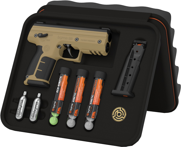 BYRNA SD KINETIC KIT TAN W/ - 2 MAGS & PROJECTILES 1 BYRNA SD KINETIC KIT TAN W/ - 2 MAGS & PROJECTILES