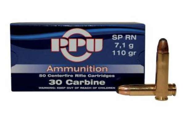 PPU STANDARD RIFLE AMO 30 CARBINE 110GR SP 50RD (10 BOXES PER CASE)