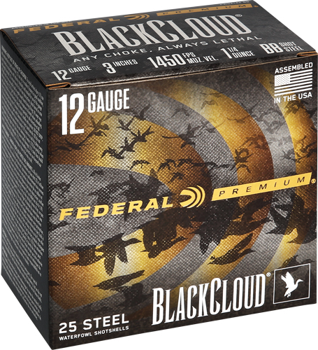 FEDERAL BLCK CLOUD 12GA 3" - 1-1/4OZ #BB 1450FPS 25RD 10B/C 1 FEDERAL BLCK CLOUD 12GA 3" - 1-1/4OZ #BB 1450FPS 25RD 10B/C