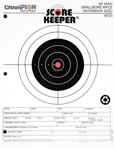 Champion Scorekeeper Targets Fluorescent Orange Bull - 50 yd. Small Bore Notebook 12/Pack 1 Champion Scorekeeper Targets Fluorescent Orange Bull - 50 yd. Small Bore Notebook 12/Pack