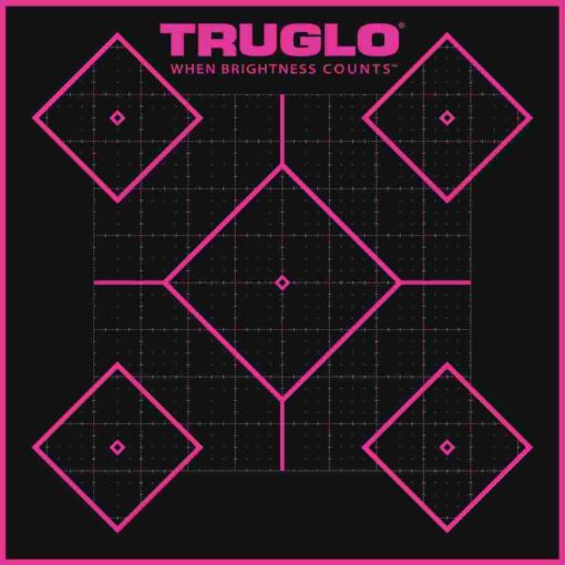 TRUGLO TRU-SEE Self Adhesive Targets - Handgun 12x18 Pink 6 Pack