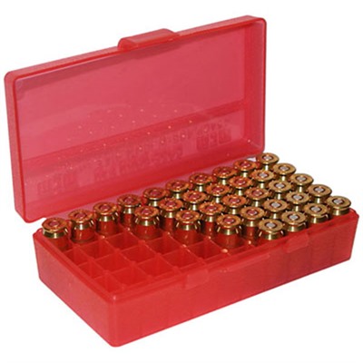 FLIP TOP PISTOL AMMO BOX 41 LC-45 LONG COLT 50 ROUND RED