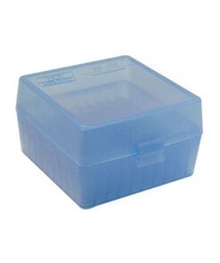 FLIP TOP RIFLE AMMO BOX 223-RUGER 6X47 100 ROUND BLUE