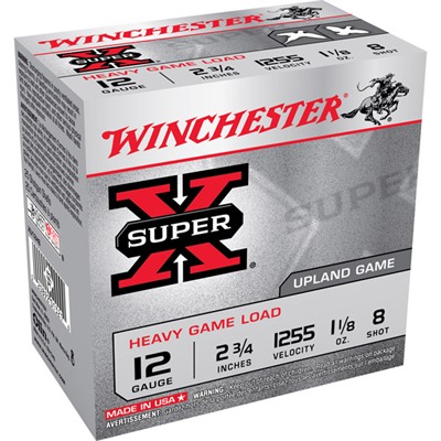 SUPER-X GAME LOAD 12 GAUGE 2-3/4'' 1-1/8 OZ #8 SHOT 25/BOX