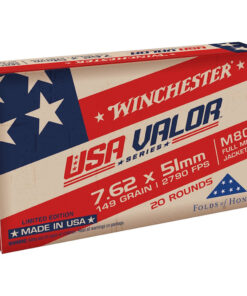 Winchester USA Valor Rifle Ammo 7.62x51mm 149 gr. FMJ 20 rd.