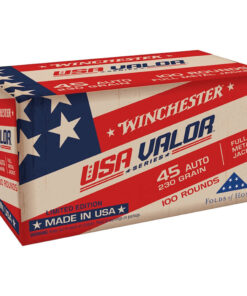 Winchester USA Valor Pistol Ammo 45 ACP 230 gr. FMJ 100 rd.