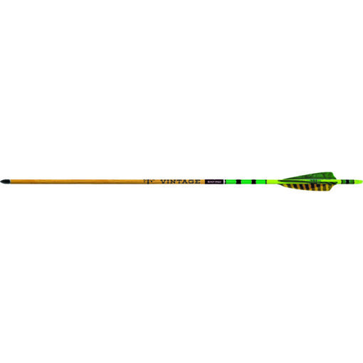Black Eagle Vintage Traditional Arrows .005 400 Green/Yellow Feathers 6 pk.