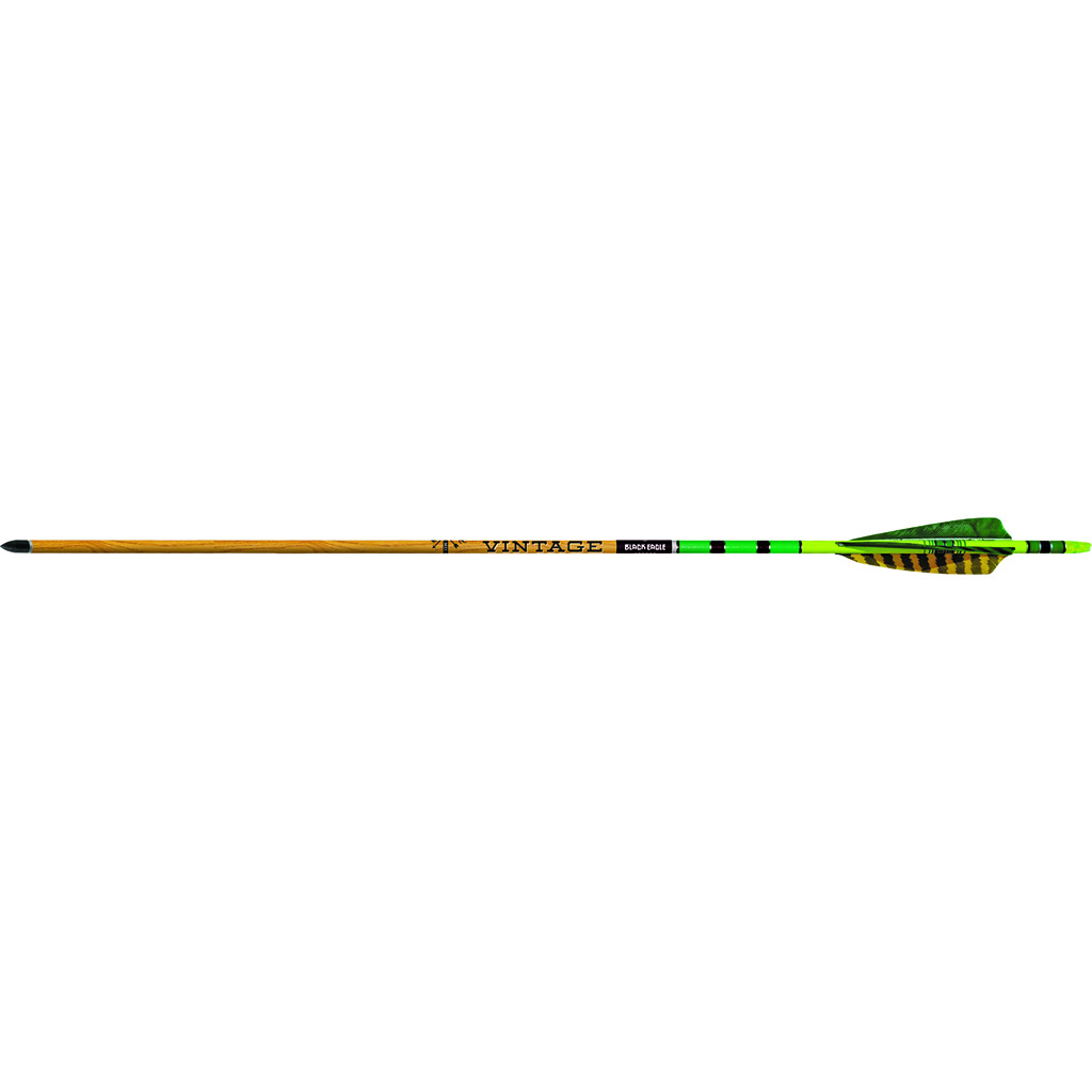 Black Eagle Vintage Traditional Arrows .005 500 Green/Yellow Feathers 6 pk. 1 Black Eagle Vintage Traditional Arrows .005 500 Green/Yellow Feathers 6 pk.