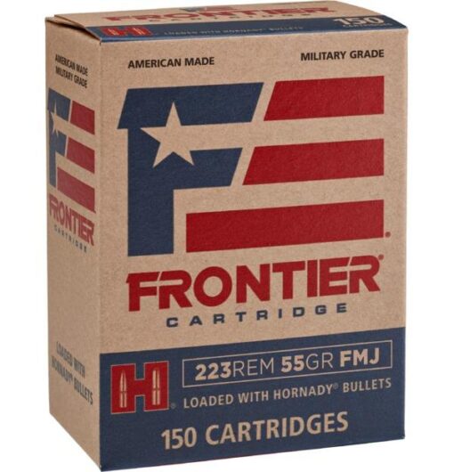 Hornady Frontier Rifle Ammunition .223 Rem 55 gr FMJ 3240 fps 150/ct (Oriented)