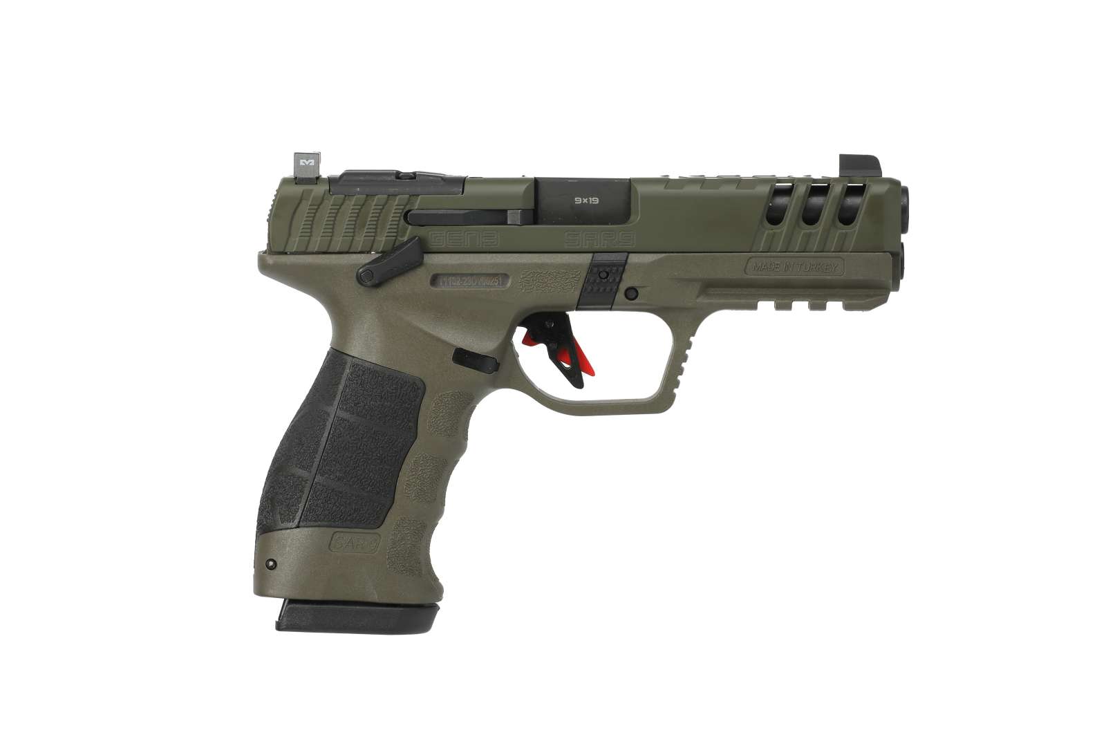 SAR SAR9 GEN 3 HGA 9MM 4.4IN BBL OPTIC READY NIGHT SIGHTS OD GREEN 2/17RD MAG - SAR USA