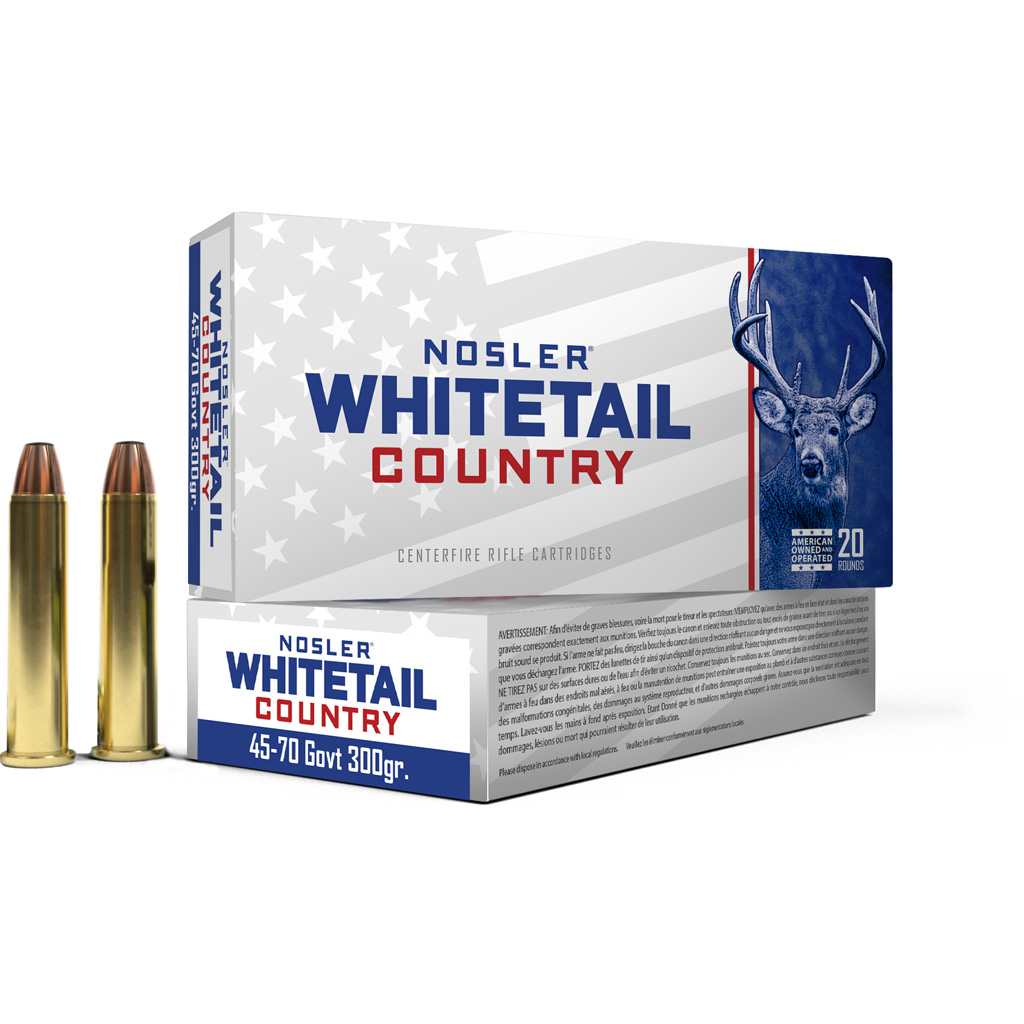 Nosler Whitetail Country Rifle Ammo 45-70 Govt 300 gr. SW 20 rd.