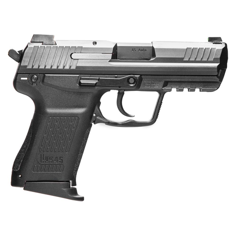 H&K HK45 Compact Handgun .45 Auto 8rd Magazines(2) 3.94" Barrel DA/SA V1 Decocking Lever & Safety 1 H&K HK45 Compact Handgun .45 Auto 8rd Magazines(2) 3.94" Barrel DA/SA V1 Decocking Lever & Safety