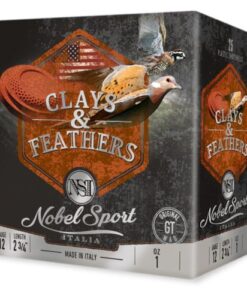 Nobel Sport Clays & Feathers Shotshells 12ga 2-3/4" 1oz 1300 fps #8 25/ct