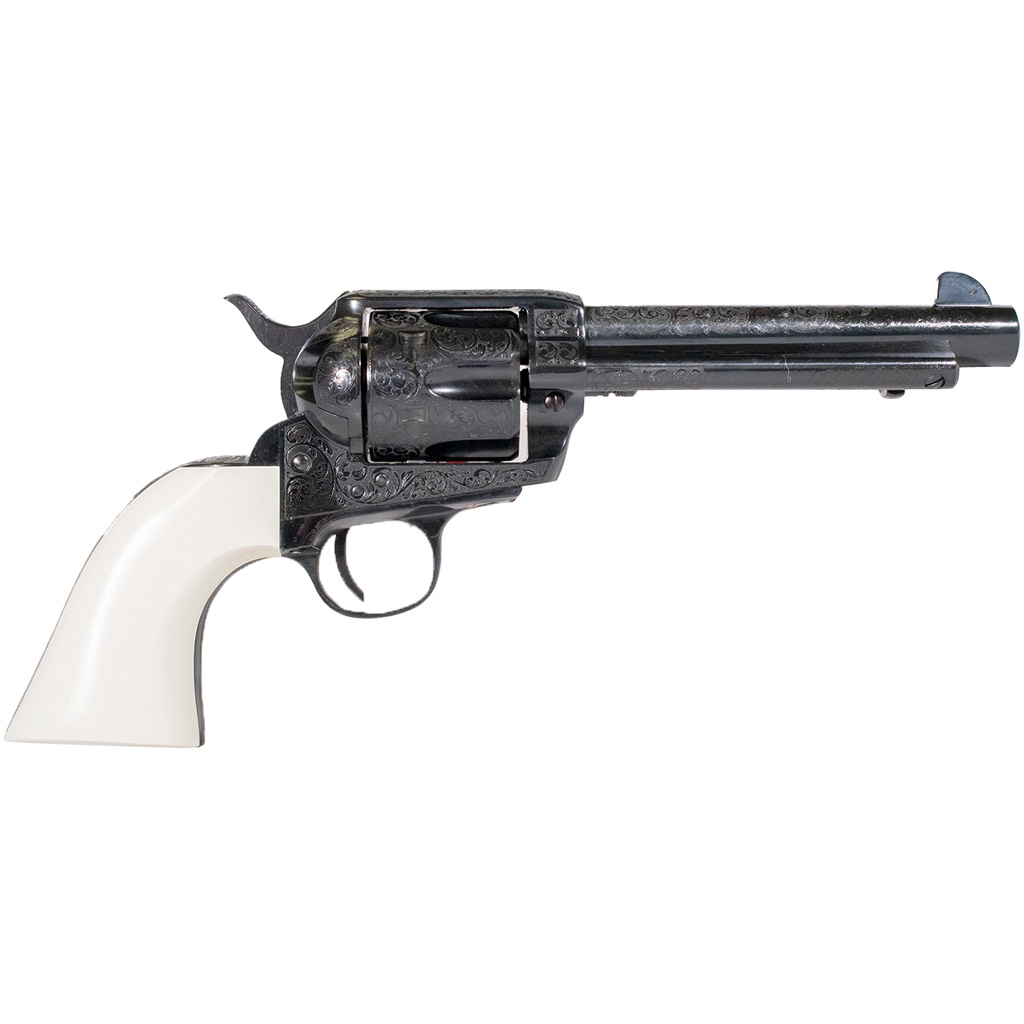 Pietta The Shootist Revolver 45 LC 5.5 in. Engraved Blued Ivory Grip - Pietta